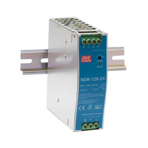 CONTEST - NDR-120-24 - MEAN WELL power supply 24V – 5A – 120W stabilized, for DIN rail
