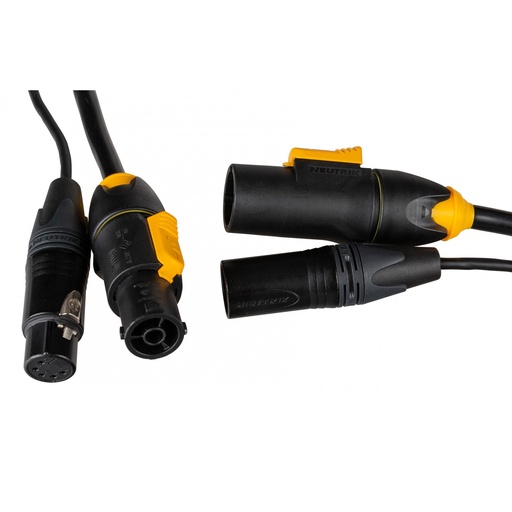 HILEC - TRUE1/XLR-5P COMBI CABLE 10M - Combicable with Neutrik® 5pin XLR and Neutrik® PowerCON TRUE1 connectors, 10m