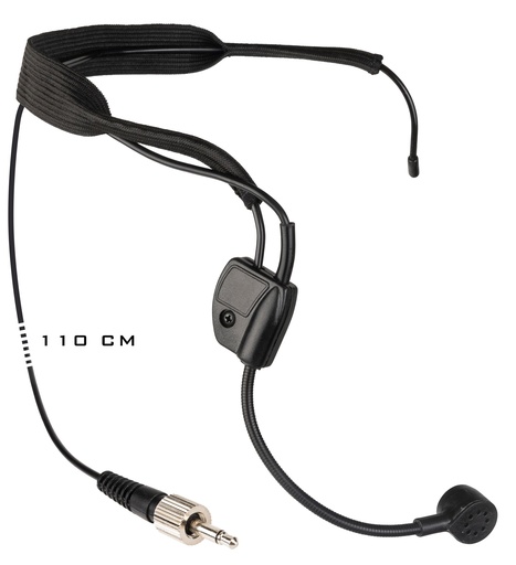 JB SYSTEMS - HF-HEADSET FITNESS - Very robust headset condenser microphone with lockable mini-jack for use with the HF-BPACK