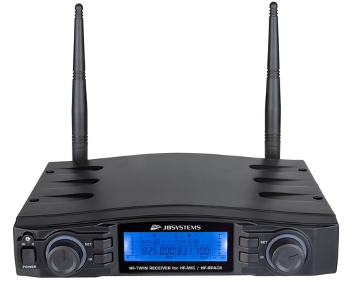 JB SYSTEMS - HF-TWIN RECEIVER - Dual wireless microphone receiver to combine with HF-MIC and/or HF-BPACK