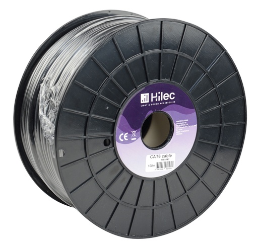 HILEC - CAT6cable - CAT6 ﬂexible cable 26AWG - 100m roll - Black