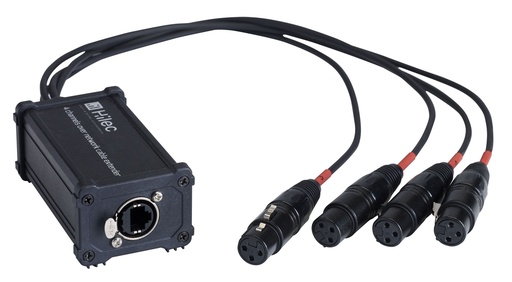 HILEC - BOXRJ4XF3 - RJ45 / XLR3F adapter box for audio or DMX signal
