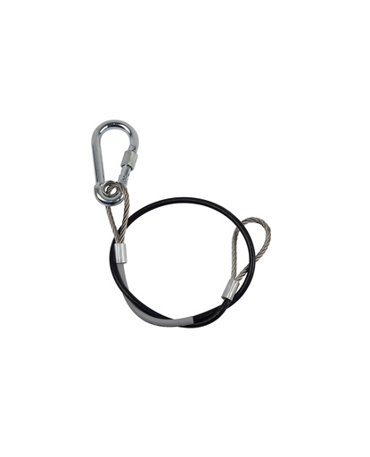 CONTESTAGE - SC90b - Safety cable  Ø4mm L60cm 1 quick coupler with locking MWL 90Kg - Black