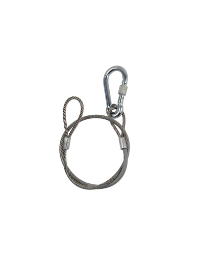 CONTESTAGE - SC90s - Safety cable Ø4mm L60cm 1 quick coupler with locking MWL 90Kg - Silver