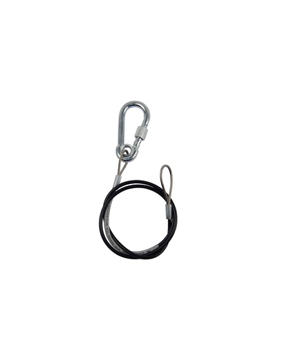 CONTESTAGE - SC40b - Safety cable Ø2mm L60cm 1 quick coupler with locking MWL 40Kg - Black