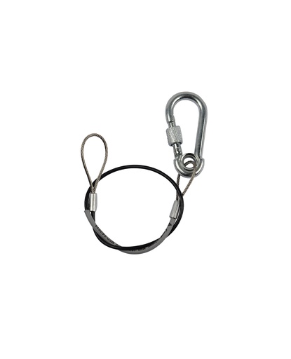 CONTESTAGE - SC10b - Safety cable Ø1.5mm L30cm 1 quick coupler with locking MWL 10Kg - Black