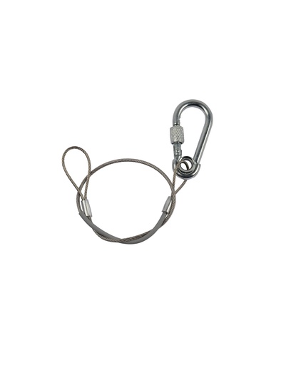 CONTESTAGE - SC10s - Safety cable Ø1.5mm L30cm 1 quick coupler with locking MWL 10Kg - Silver