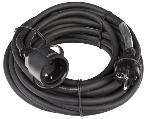 HILEC - POWERCABLE-3G2,5-15M-G - Power extension cable 3G2,5 and German Shuko connectors - Length 15m