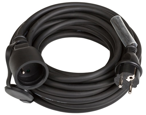 HILEC - POWERCABLE-3G1,5-15M-F - Power extension cable 3G1,5 and French Shuko connectors - Length 15m
