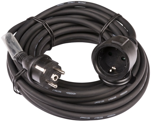 HILEC - POWERCABLE-3G1,5-20M-G - Power extension cable 3G1,5 and German Shuko connectors - Length 20m