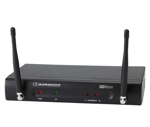 AUDIOPHONY - GO-Mono-F8 - UHF 16 frequencies diversity receiver for 1 transmitter - 800MHz range