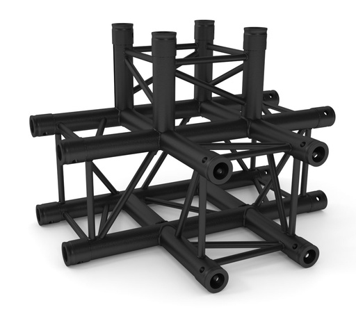 CONTESTAGE - AGQUA-10 blk - TRUSS Quatro 290 side piece - 90° - 4 directions - black - Connection kits included