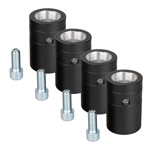 CONTESTAGE - BT-TRUSS QUAT 29 - BOX Coupler Set FEMALE BLK - Set of 4 conical female couplers for “290mm square truss” box corners - Black