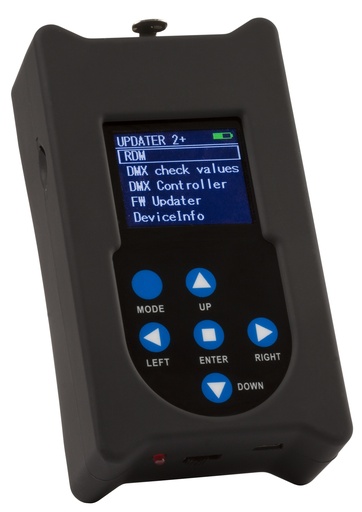 BRITEQ - FIRMWARE UPDATER 2+ - Standalone firmware updater, equipped with additional functions such as RDM, monitoring DMX values, DMX controller with 20 steps program.