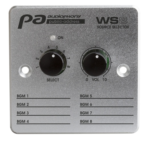 AUDIOPHONY PA - WS8 - Wall controller with source selector for matrix