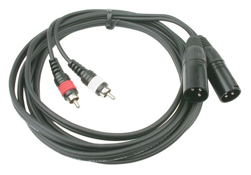 HILEC - CL-26/3 - 2x 4mm 2x Male XLR / 2x Male RCA line cable - 3m