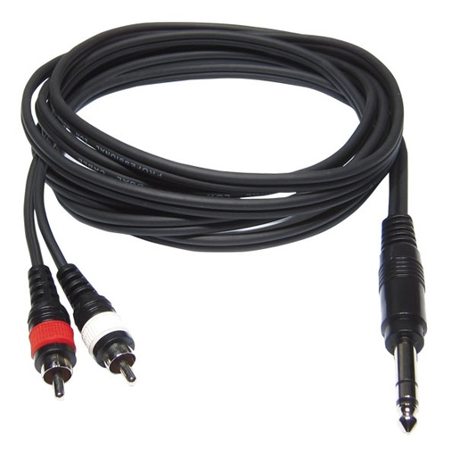 HILEC - CL-35/1.5 - 2x 4mm 1x Male stereo Jack / 2x Male RCA line cable - 1.5m