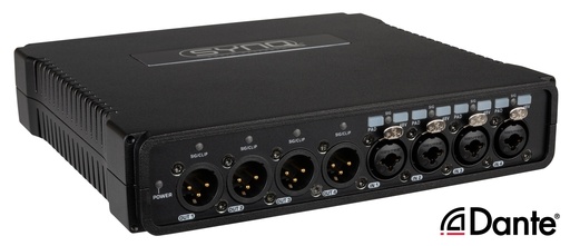 SYNQ - DBT-44 - Premium quality analog / DANTE® network audio bridge with AES67 support for touring applications with 4 analog inputs + outputs