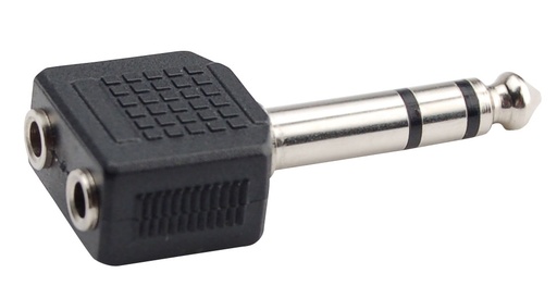 HILEC - ADAPT1200 - Male Jack 6.35 stereo to 2x female Jack 3.5 stereo adapter
