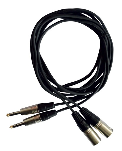 HILEC - CL-41/1.5 - 2x Male XLR / 2x Male stereo Jack cable - 1.5m