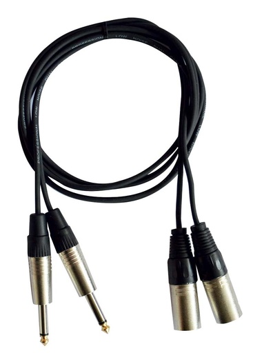 HILEC - CL-40/1.5 - 2x Mono 6.35 Jack / 2x Male XLR cable - 1.5m