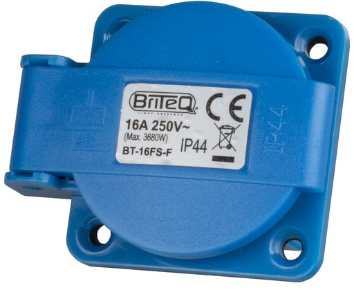 HILEC - BT-16FS-F - Blue socket with cover IP44, 230V/16A FRA/BEL