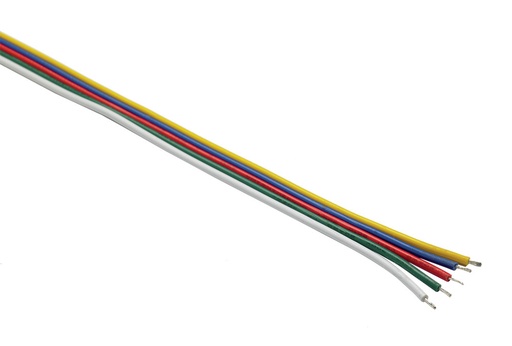 CONTEST - FLATCABLE-5 - Flat cable 5x 0,326mm² Y/R/G/B/W - 10m