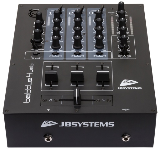JB SYSTEMS - BATTLE4-usb - DJ mixer, 9 inputs on 4 channels (3 line, 2 phono, 2 mic, 2 USB)