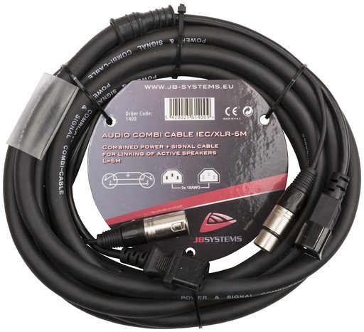 HILEC - AUDIO COMBI CABLE IEC/XLR-5M - Combicable with IEC power and 3pin XLR connectors - 5m
