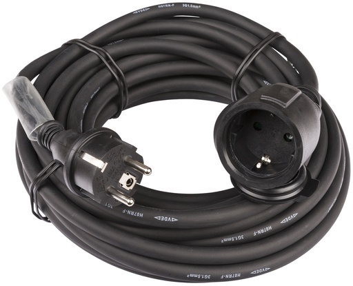 HILEC - POWERCABLE-3G1,5-10M-G - Power extension cable 3G1,5 and German Shuko connectors.