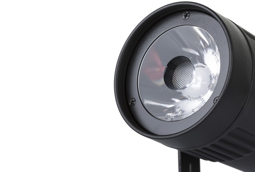 BRITEQ - BEAMSPOT1-DMX FC - Stylish DMX-controlled 15W RGBW single beam projector, equipped with a very narrow 4° lens making it a very powerful tool for all kinds of applications.