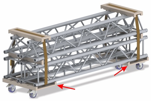 CONTESTAGE - BT-TRUSS 29-TROLLEY-BASE - Trolley for easy transport of our ALU-truss 290 (square + tryangle)