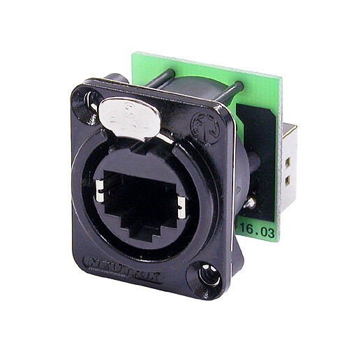 NEUTRIK - NE8FDP-B - Neutrik female receptacle for RJ45 CAT5e cable - Black