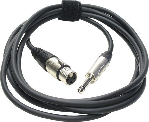 TASKER - RF219 - TASKER assembled cable signal, C114bl + mono Jack NP2C + 3pin XLR NC3FX, 9m.