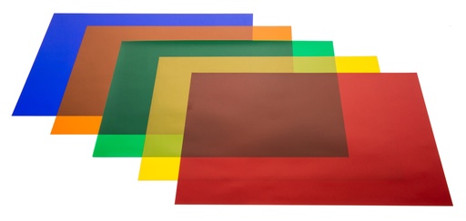 JB SYSTEMS - FILTER SHEETS PAR64 PRO- 5 col. - Set presized filters, 5 different colors