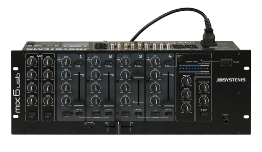 JB SYSTEMS - MIX6usb - DJ mixer, 6 channels, 2DJ Mic, 1USB