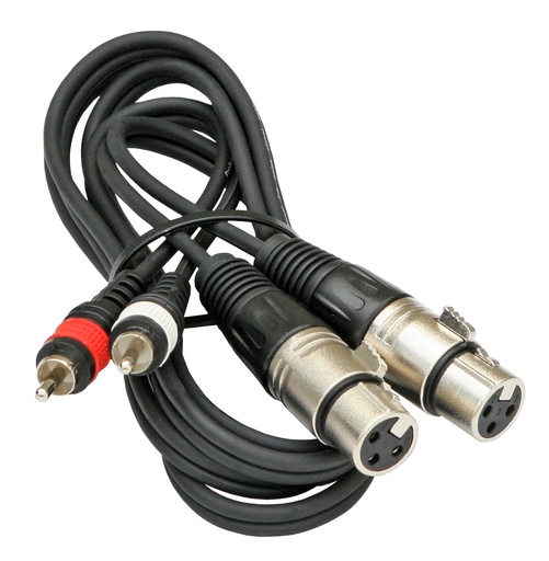 HILEC - 2-0440 - Assembled cable signal, 2x RCA + 3pin XLR f, 1.5m