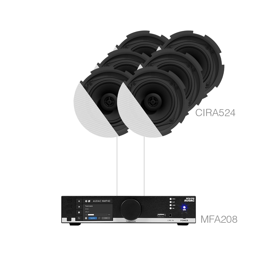 AUDAC - CENTO5.6/W - MFA208 + 6 x CIRA524 - White version