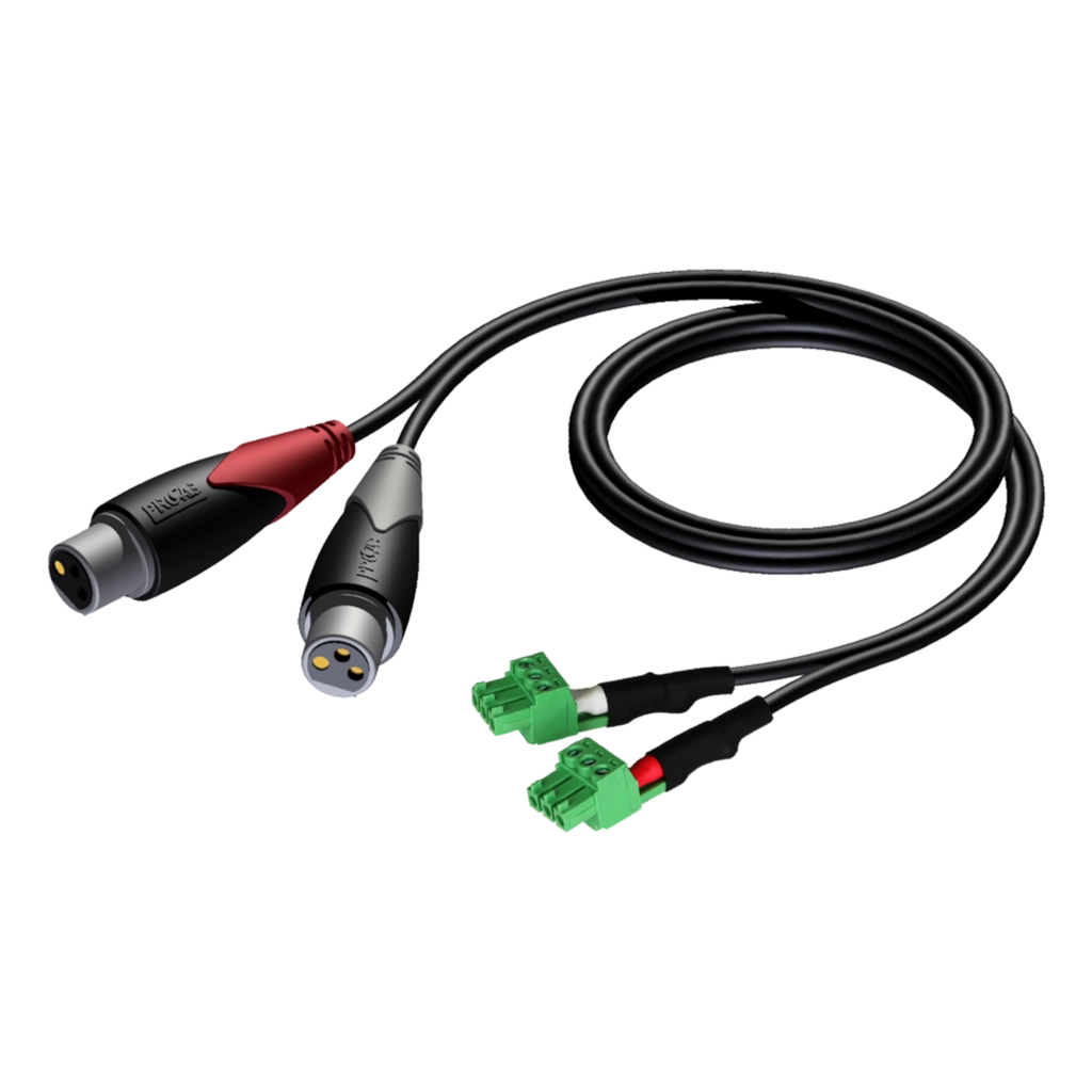 AUDAC - CLA835/3 - 2 x XLR female - 2 x terminal block (3p - 3.81mm) - 3 meter