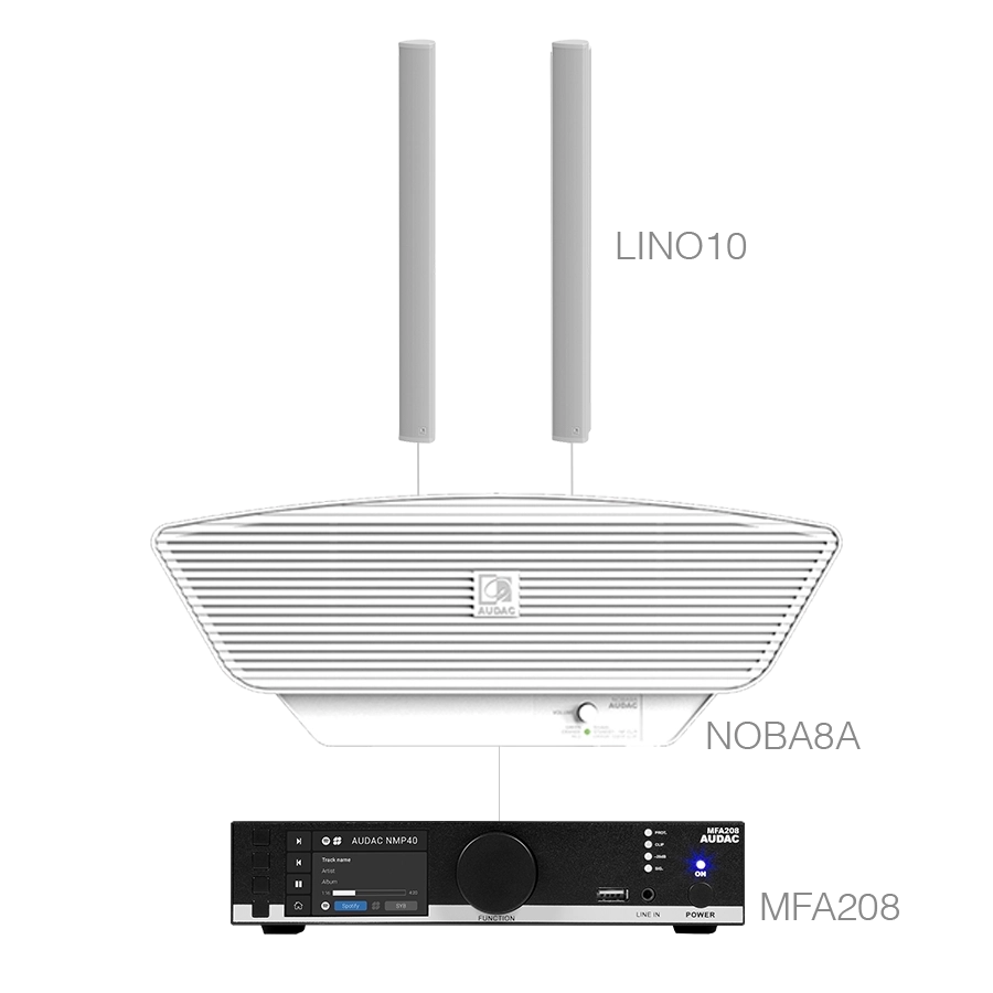 AUDAC - CONGRESS10.3C/W - MFA208 + 2 x LINO10 + 1 x NOBA8A - White version