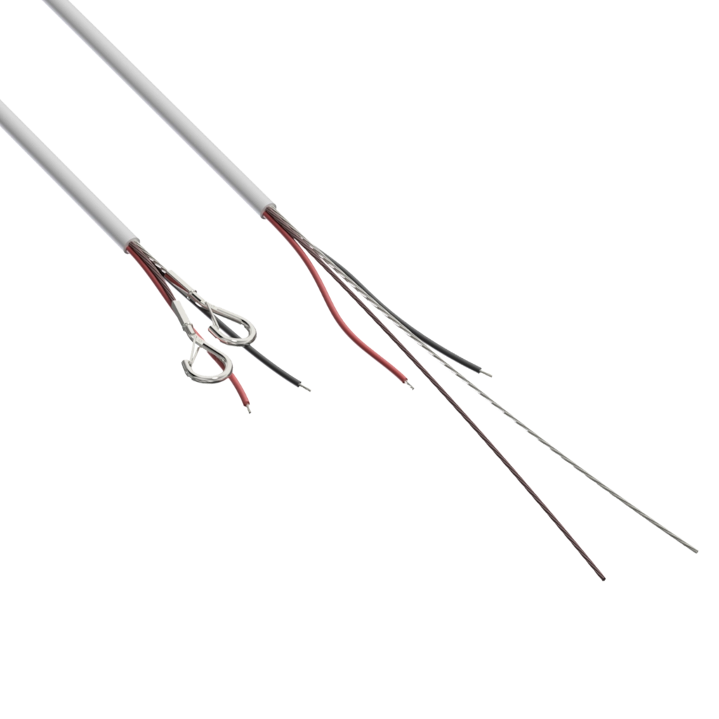 AUDAC - DSC100/W - Connection cable with dual steel core, snap hook & open ends - 10 meter - White