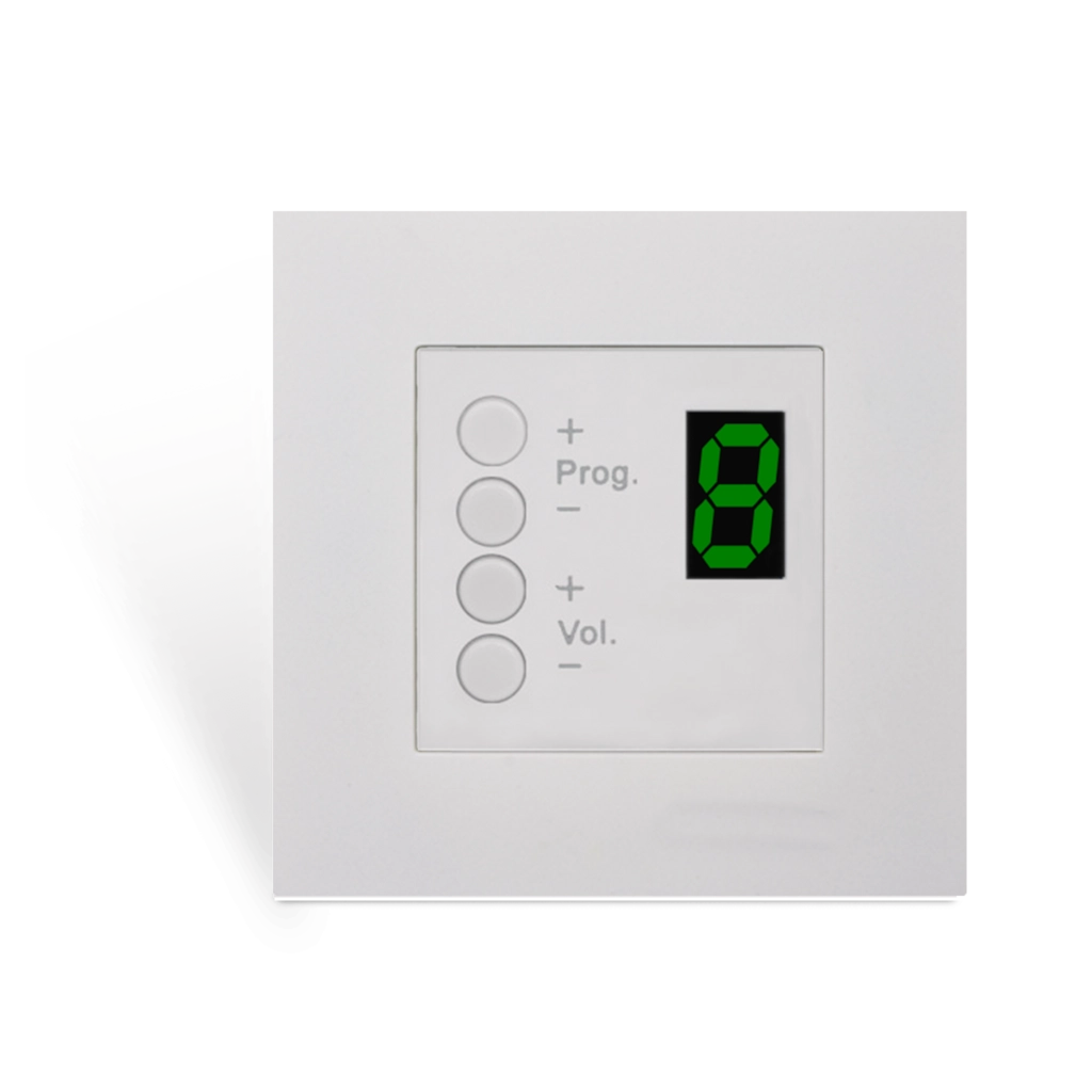 AUDAC - DW3018/W - Wall panel controller 8 zones for 45x45 standard - White version