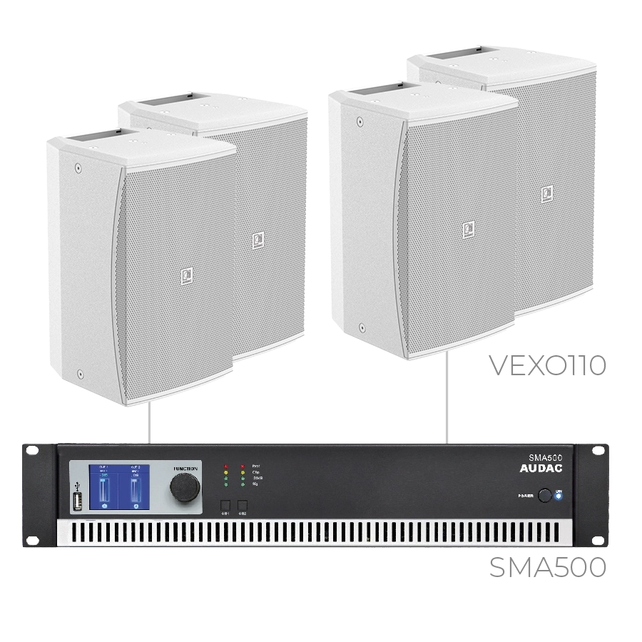 AUDAC - FORTE10.4V/W - 4 x VEXO110 + SMA750 - 4 x VEXO110/W + SMA750 - WHITE