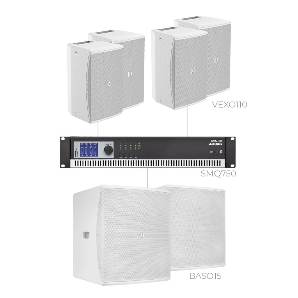 AUDAC - FORTE10.6V/W - 4 x VEXO110 + 2 x BASO15 & SMQ750 - 4 x VEXO110/W + 2 x BASO15/W & SMQ750 - WHITE