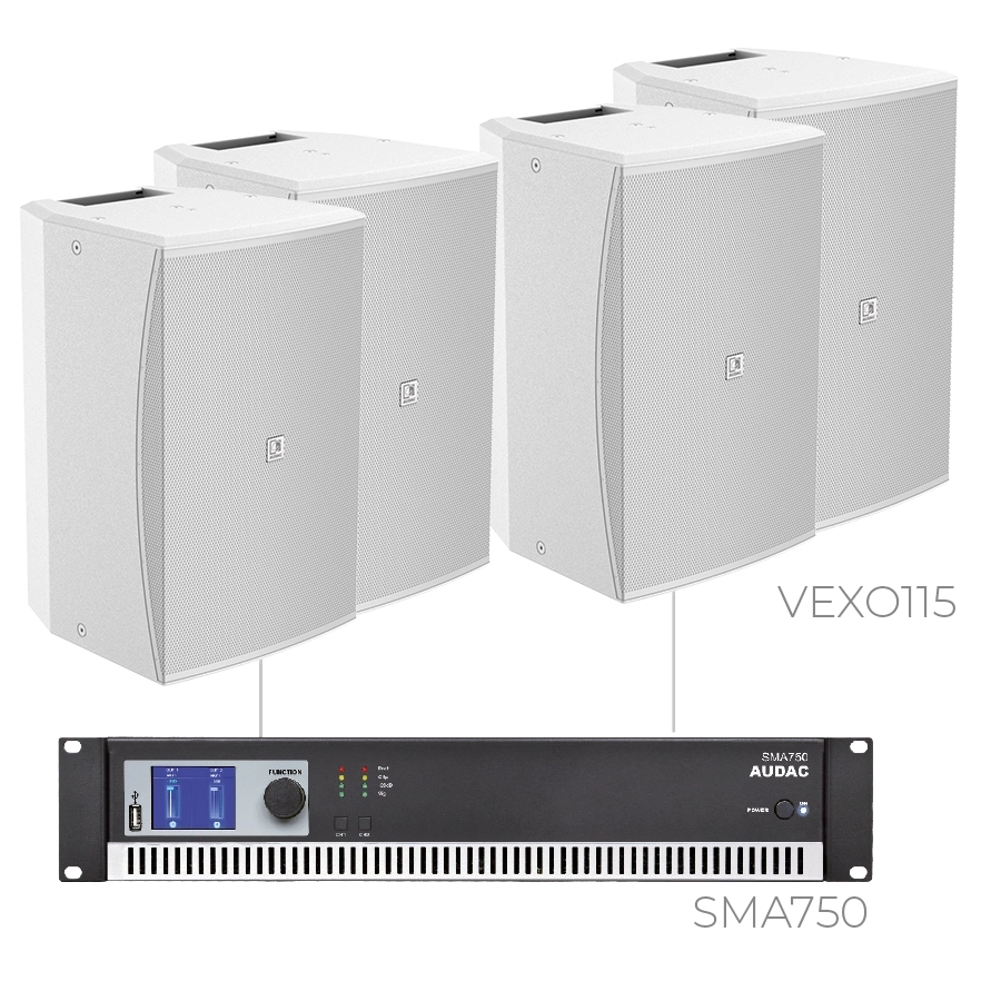 AUDAC - FORTE15.4V/W - 4 x VEXO115 + SMA750 - 4 x VEXO115/W + SMA750 - WHITE