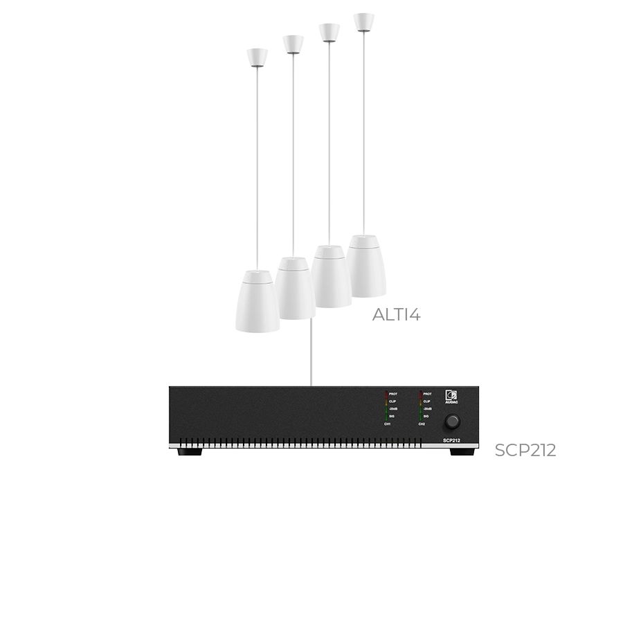AUDAC - LENTO4.4I/W - 4 x ALTI4 + SCP212 - 4 x ALTI4/W + SCP212 White
