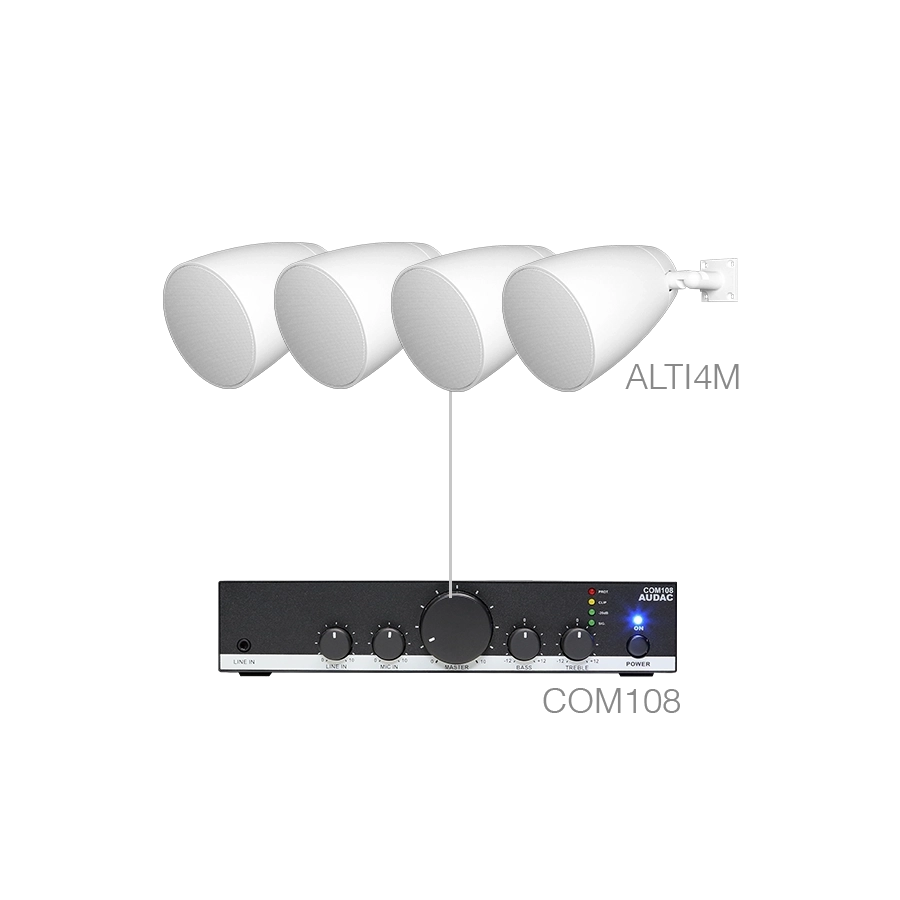 AUDAC - LENTO4.4M/W - 4 x ALTI4M/W + COM108 - White