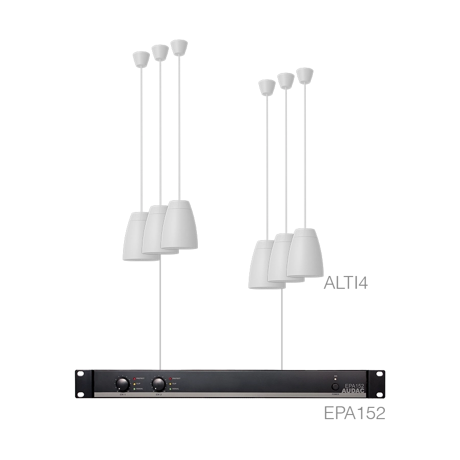 AUDAC - LENTO4.6E/W - 6 x ALTI4/W + EPA152 - White