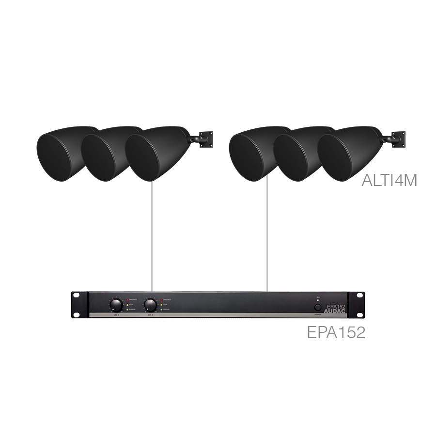 AUDAC - LENTO4.6EM/B - 6 x ALTI4M/W + EPA152 - Black