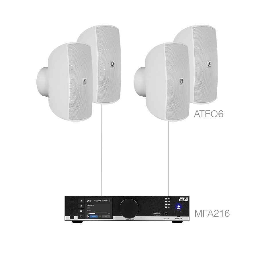AUDAC - MENTO6.4/W - MFA216 + 4 x ATEO6 - White version
